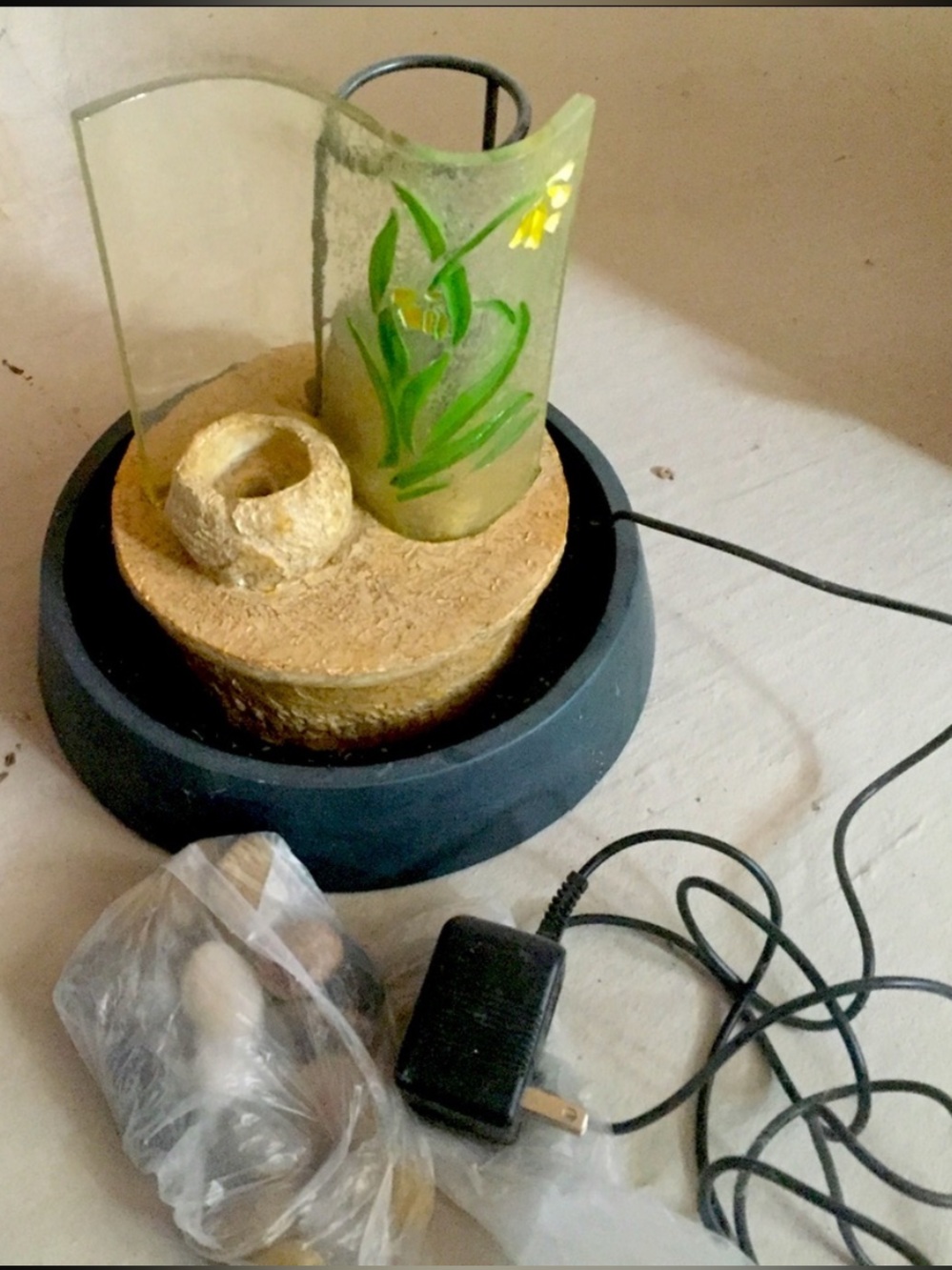 Zen Tabletop Flowing Water Fountain Electric Real Natural River Rocks Home Decor